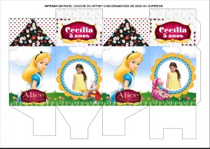 Caixa Milk Alice no País das Maravilhas com Foto para Editar