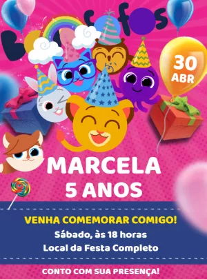 Invitación de cumpleaños Bolofofos – Estático – Renata Designer