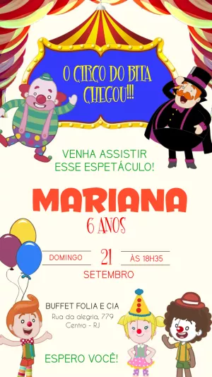Invitation d'anniversaire Cirque – Statique – Felicity Artes