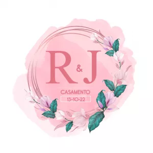 Logo Monograma Floral de Casamento para Editar Online