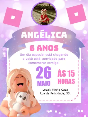 Invitación de cumpleaños Roblox – Estático – Pedro Henrique