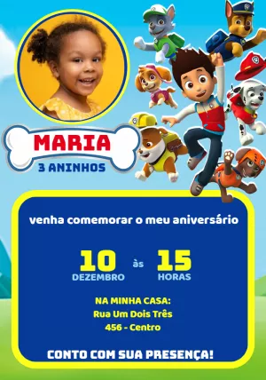 Invito di compleanno Paw Patrol – Statico – Jotta