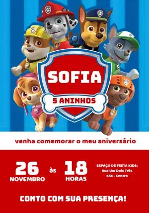 Invito di compleanno Paw Patrol – Statico – Jotta
