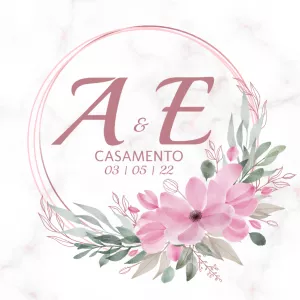 Logo Monograma Floral de Casamento para Editar Online
