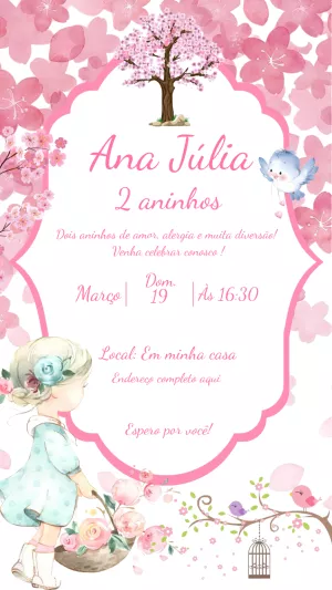 Invitación de cumpleaños Jardín encantado – Estático – Laiane