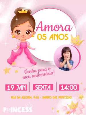 Invitación de cumpleaños Princesas – Estático – Myanne Figueiredo