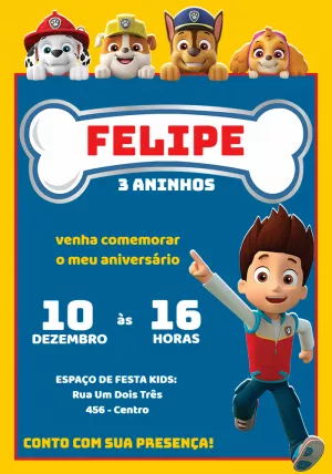 Invito di compleanno Paw Patrol – Statico – Jotta