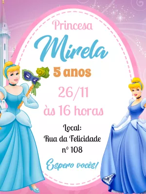 Invitación de cumpleaños Princesas – Estático – Pedro Henrique