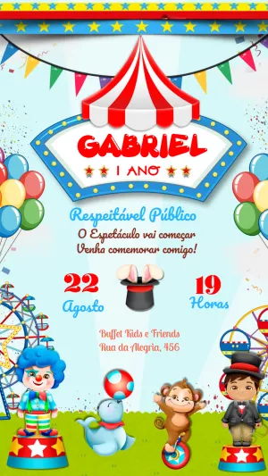 Invito di compleanno Circo – Statico – Felicity Artes