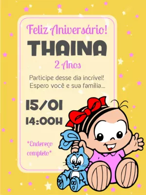 Invitation d'anniversaire Turma da Mônica – Statique – Wolf Designer