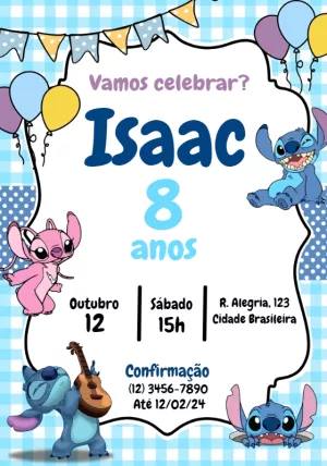 Stitch Birthday Invitation – Static – Julia B