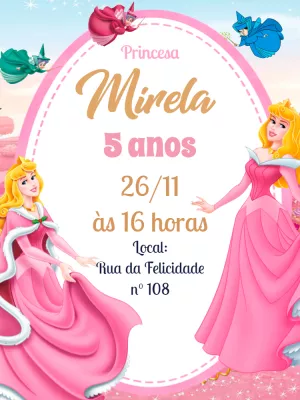 Invito di compleanno Principesse – Statico – Pedro Henrique