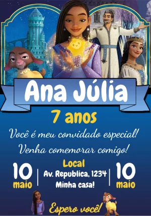 Convite Aniversário Wish o Poder dos Desejos para Editar