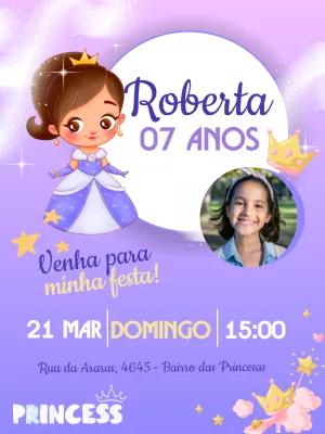 Invitación de cumpleaños Princesas – Estático – Myanne Figueiredo