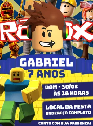 Invito di compleanno Roblox – Statico – Decore Arte
