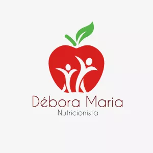 Logo Nutricionista Editável com Maçã para Personalizar