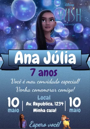Convite de Aniversário Wish o Poder dos Desejos para Editar
