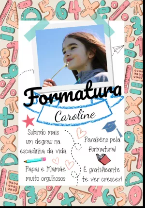 Convite de Formatura Infantil com Foto para Editar Online