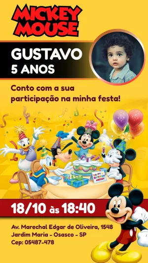 Mickey Mouse Birthday Invitation – Static – Misael Dias