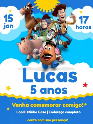 Invitation d'anniversaire Toy Story – Statique – Jonathan Fiuza