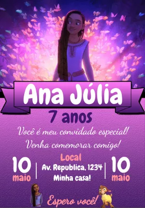 Convite Aniversário Wish O Poder dos Desejos para Editar Online