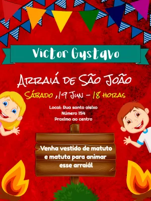 Invitación de Festa Junina – Estático – Victor designer