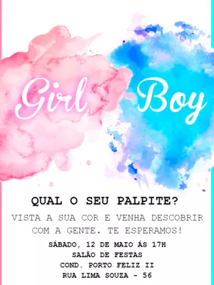 Gender Reveal Invitation – Static – Augusto Renan