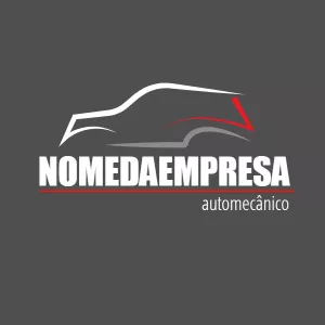 Logo Editável para Oficina Mecânica com Carro para Editar