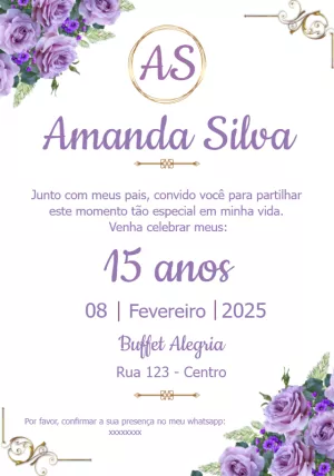 Quinceañera Invitation – Static – Convites e Artes Digitais