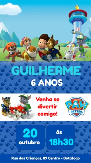 Paw Patrol Birthday Invitation – Static – Felicity Artes