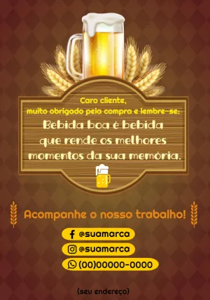 Cartão de Agradecimento Cerveja para Editar e Enviar Online