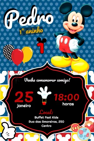 Mickey Mouse Birthday Invitation – Static – Studio Cah
