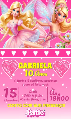 Invitación de cumpleaños Barbie – Estático – Crazyume Designer