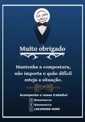Cartão de Agradecimento Elegante com Terno para Editar Online
