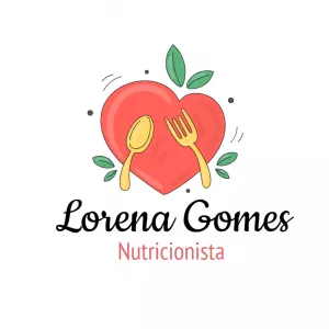 Logo Nutricionista com Coração e Talheres para Editar