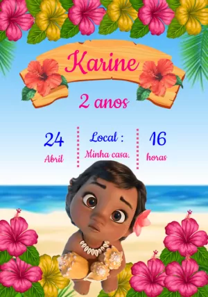 Invito di compleanno Oceania – Statico – Priscila