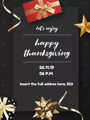 Elegant Thanksgiving Invitation with Gift Boxes to Edit Online