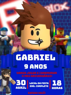 Invito di compleanno Roblox – Statico – Decore Arte