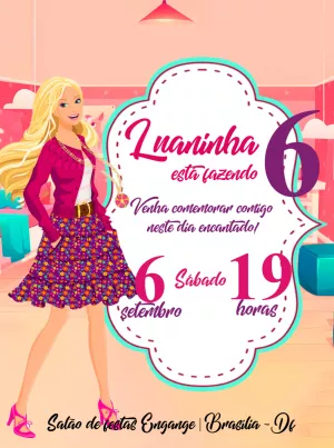 Invitación de cumpleaños Barbie – Estático – Engange Digital Marketing