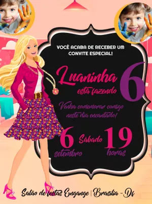 Invitación de cumpleaños Barbie – Estático – Engange Digital Marketing