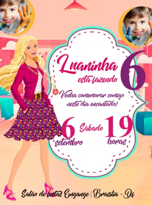 Invitación de cumpleaños Barbie – Estático – Engange Digital Marketing