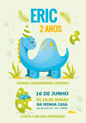 Invitación de cumpleaños Dinosaurio – Estático – Jotta
