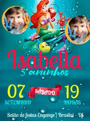 Invitación de cumpleaños La Sirenita – Estático – Engange Digital Marketing