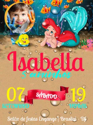 Invitación de cumpleaños La Sirenita – Estático – Engange Digital Marketing