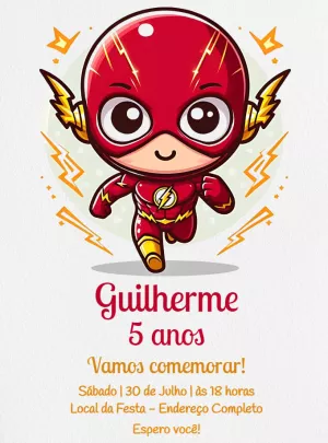 Convite de Aniversário Flash Baby para Editar Online