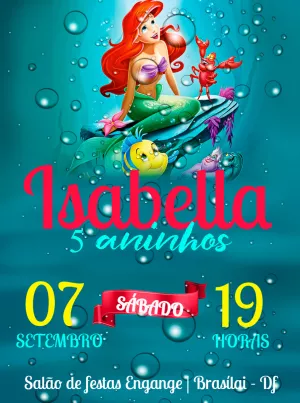 Invitación de cumpleaños La Sirenita – Estático – Engange Digital Marketing