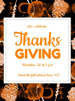 Editable Thanksgiving Dinner Invitation Template