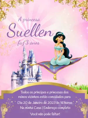 Invitación de cumpleaños Princesas – Estático – Jonathan Fiuza
