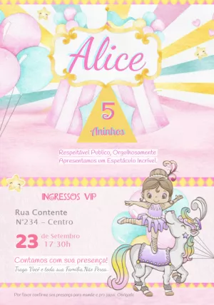 Invitation d'anniversaire Cirque – Statique – Gabriel