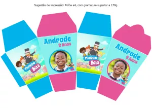 Caixa Sushi Mundo Bita para Editar e Imprimir Online